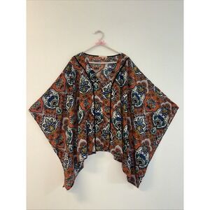Gibson Kimono Cardigan Sz Med Sheer Flowy Floral Paisley Shabby Chic USA Blouse